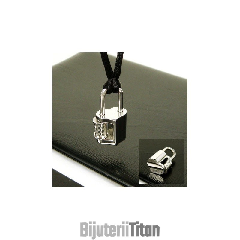 Colier Cu Pandantiv Din Titan Pur Cool Man Love Lock Colier Cu Pandantiv Din Titan Pur Cool Man Love Lock