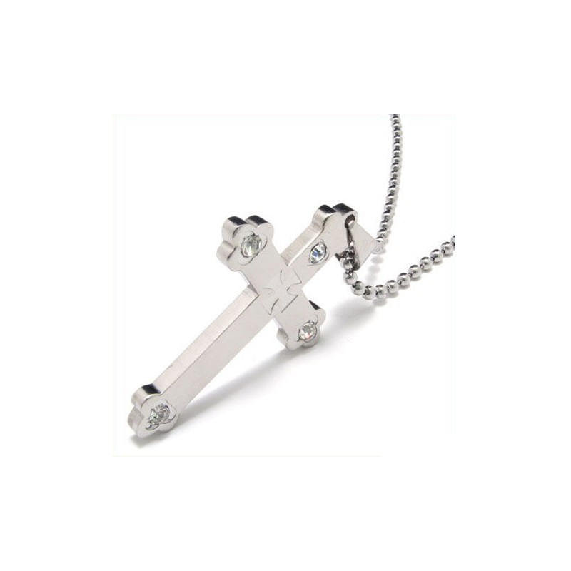 Pandantiv Cool Man Cu Cruce Argintie Din Titan Pur, Cadou