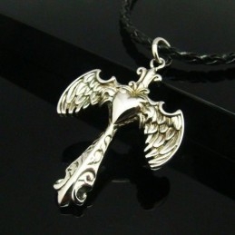 Cool Man Angle Wing Cross Pur Titanium Colier Pandantiv Cadou