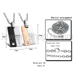 Pandantive Rotative Pentru Îndrăgostiți Din Titan, Negru Și Aur Roz, Cu Pietre Și Lanțuri Gratuite C605