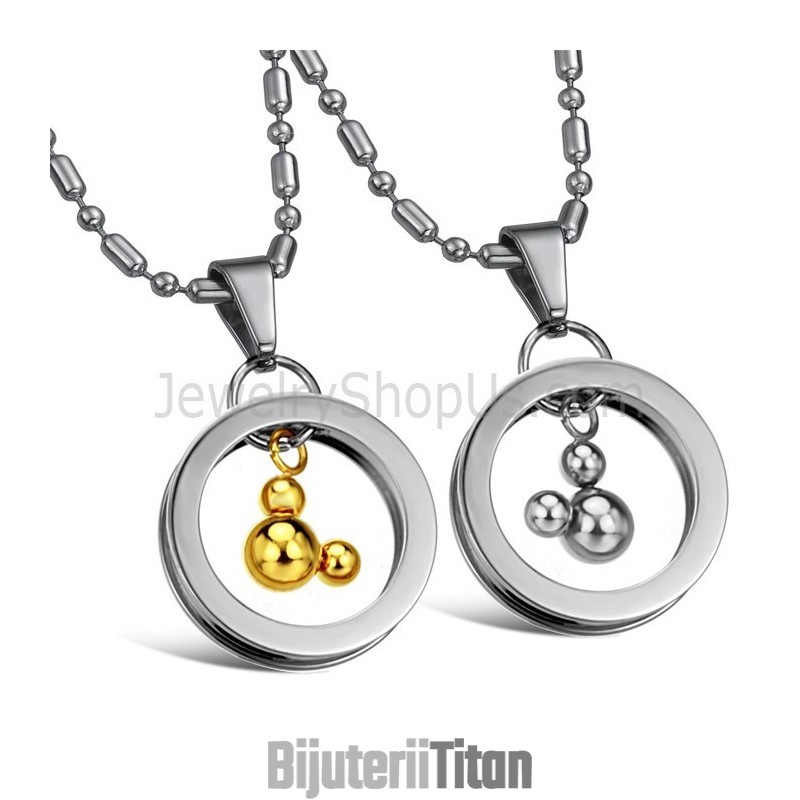 Pandantive Mickey Din Titan, Argint Și Aur, Cu Lanțuri Gratuite 264 Pandantive Mickey Din Titan, Argint Și Aur, Cu Lanțuri Gratuite 264
