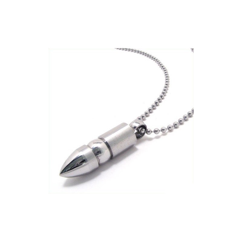 Colier Cu Pandantiv Noble Man Solid Bullet Din Titan Pur