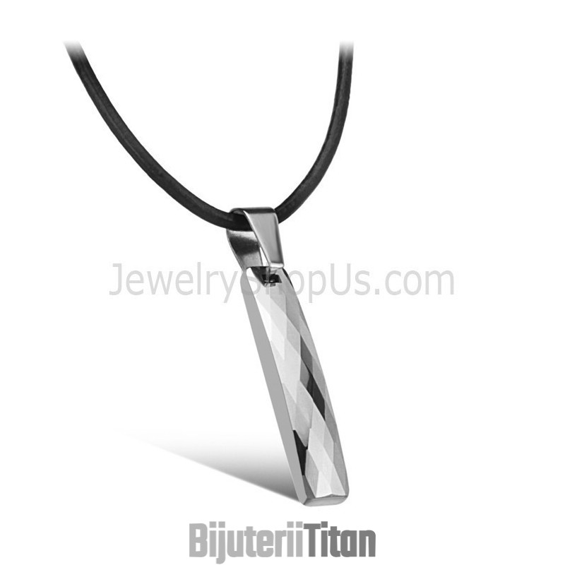 Pandantiv Dreptunghiular Pentru Bărbați, Tungsten, Finisaj Lustruit, C631 Pandantiv Dreptunghiular Pentru Bărbați, Tungsten, Finisaj Lustruit, C631
