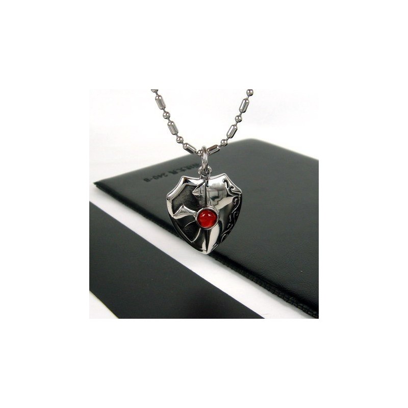 Colier Cu Pandantiv Din Titan Pur, Cu Agat Roșu Real, Man Shield, Cadou 4596 Colier Cu Pandantiv Din Titan Pur, Cu Agat Roșu Real, Man Shield, Cadou 4596