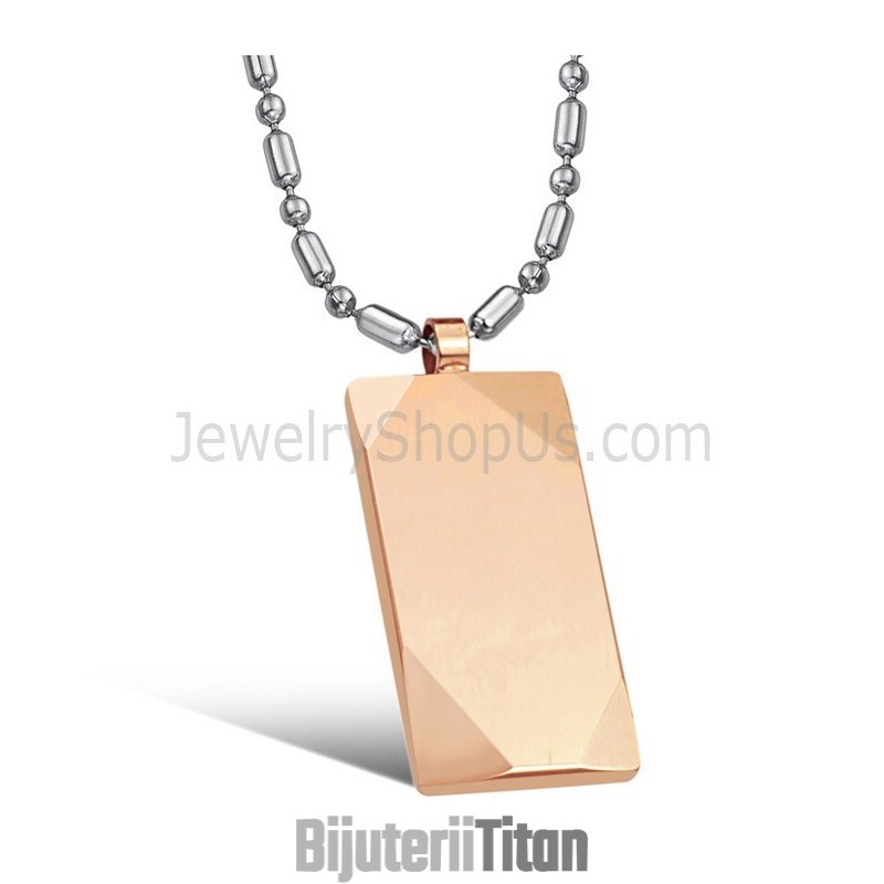 Pandantiv Din Tungsten Auriu-Roz, Foarte Polișat, C638