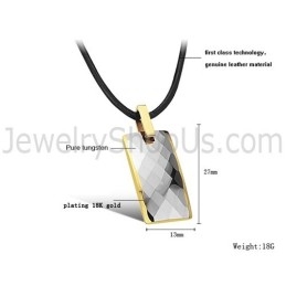 Pandantiv Din Tungsten Cu Design Complex Și Fațetat, Placat Cu Aur De 18K C632