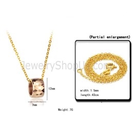 Pandantiv Din Tungsten Auriu-Roz Cu Design Complex Multifațetat Wx718