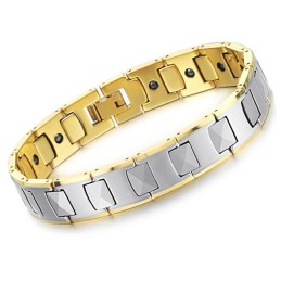 Brățară Magnetică Cu Energie, Tungsten, Lustruită, Pentru Sănătate, Aur 18K C940