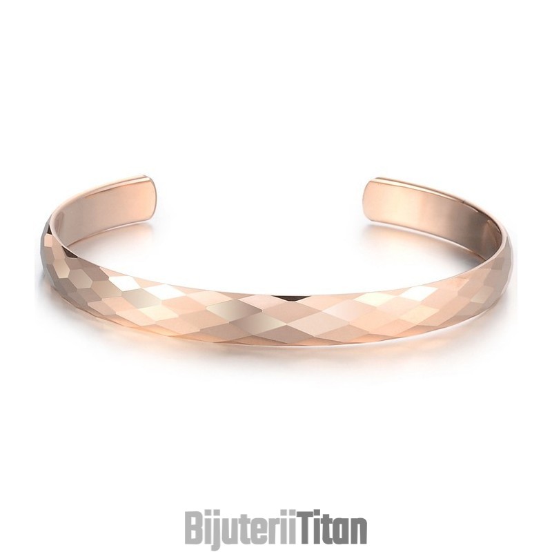 Brățară Din Aur Roz Tungsten, Finisată Cu Lustruire Intensă, C895 Brățară Din Aur Roz Tungsten, Finisată Cu Lustruire Intensă, C895