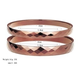 Brățară Din Aur Roz Cu Tungsten, Finisaj Lustruit, Model Cuplu, C889