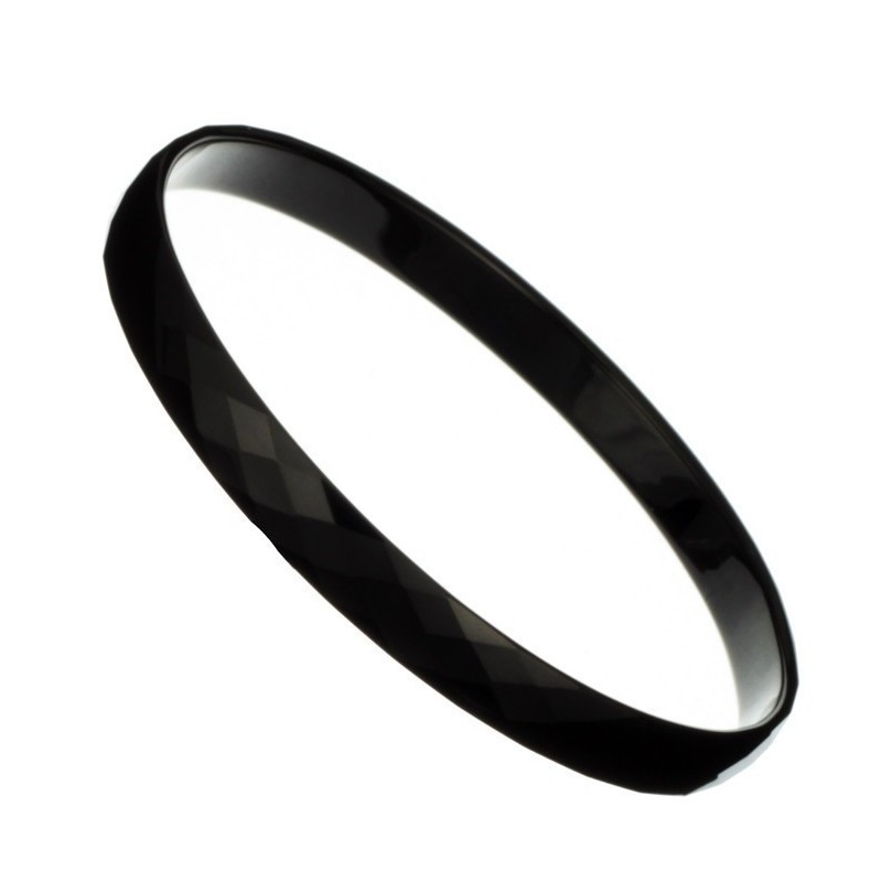 Brățară Neagră Din Tungsten, Finisată Cu Lustruire Intensă, C888