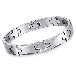 Brățară Din Tungsten Cu Lustruire Înaltă Și Piatră Magnetică Energetică C938