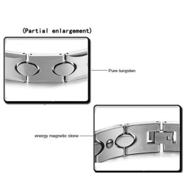 Brățară Din Argint Și Tungsten Cu Piatră Magnetică Energetică C944