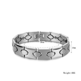 Brățară Din Argint Și Tungsten Cu Piatră Magnetică Energetică C944