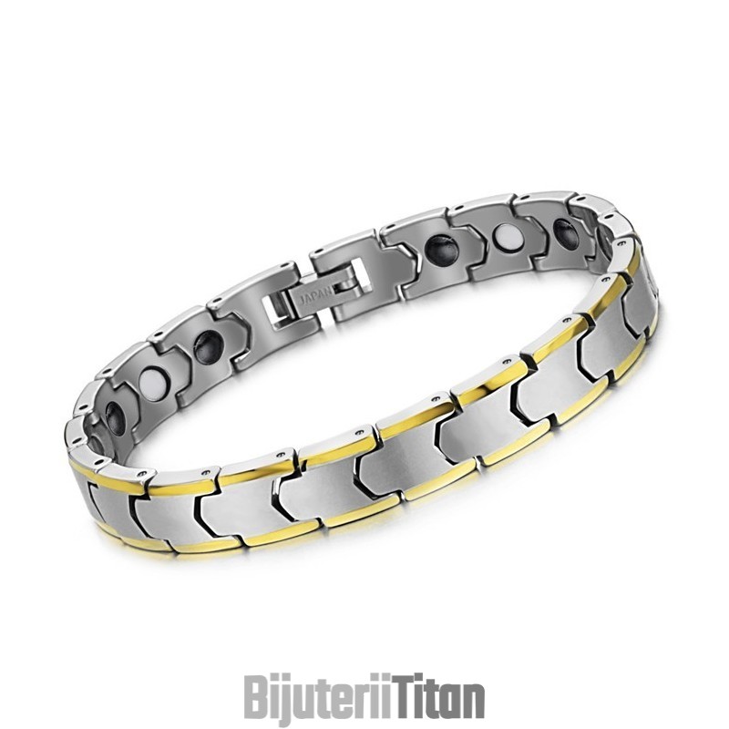 Brățară Din Argint Și Tungsten Placată Cu Aur De 18K C933 Brățară Din Argint Și Tungsten Placată Cu Aur De 18K C933