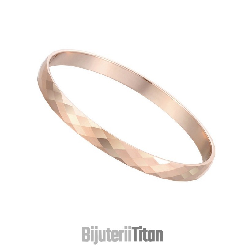 Brățară Din Aur Roz Tungsten, Finisată Cu Lustruire Intensă, C892 Brățară Din Aur Roz Tungsten, Finisată Cu Lustruire Intensă, C892
