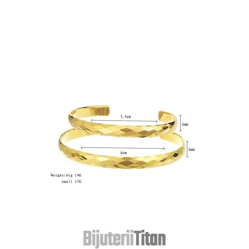 Brățară Elegantă Din Aur Tungsten, Cu Design Complex Și Fațetat, Model Cuplu C893 Brățară Elegantă Din Aur Tungsten, Cu Design Complex Și Fațetat, Model Cuplu C893