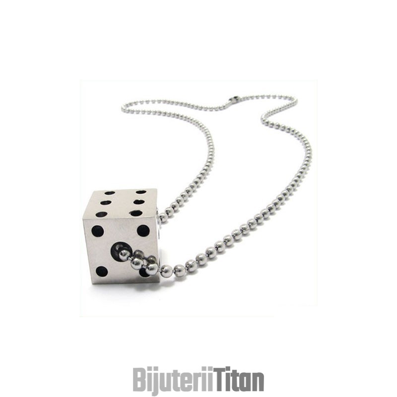 Pandantiv Colier Din Titan Pur Cool Man Solid Dice Pandantiv Colier Din Titan Pur Cool Man Solid Dice