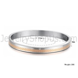 Brățară Elegantă Din Aur Roz Și Grilă Neagră Cu Pietre, Model Tatanium, C746