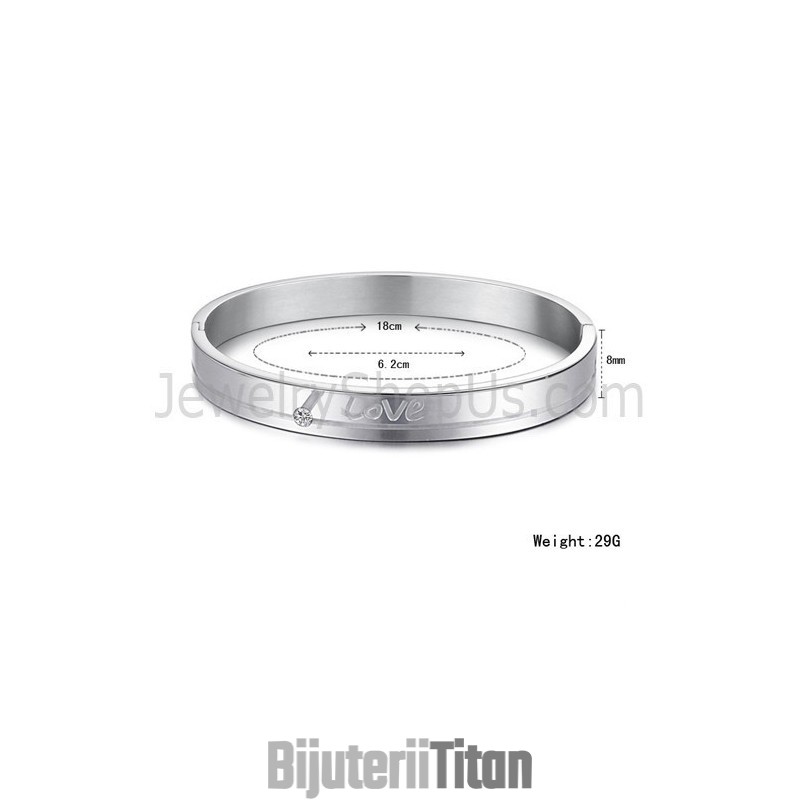 Brățări Tatanium „Love” Pentru Cupluri Cu Pietre C874 Brățări Tatanium „Love” Pentru Cupluri Cu Pietre C874