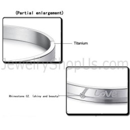 Brățări Tatanium „Love” Pentru Cupluri Cu Pietre C874