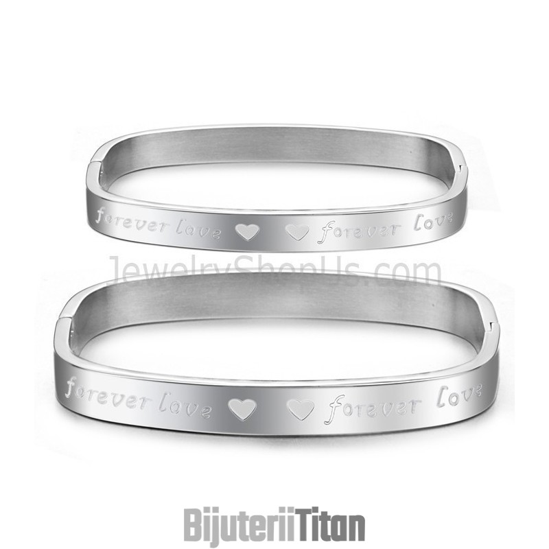 Brățări De Cuplu Pătrate Tatanium „Foreverlove” C865 Brățări De Cuplu Pătrate Tatanium „Foreverlove” C865