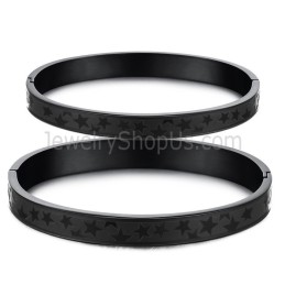 Brățări Cuplu Tatanium Black Stars C863