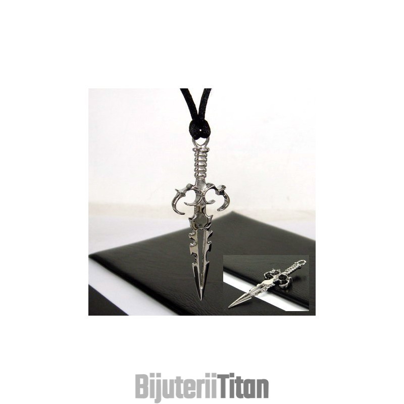 Pandantiv Colier Din Titan Pur Cu Cruce Cu Sabie Cool Man