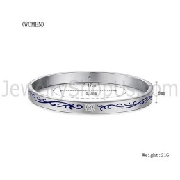 Brățări De Cuplu Tatanium Cu Flori Albastre C858
