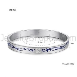 Brățări De Cuplu Tatanium Cu Flori Albastre C858