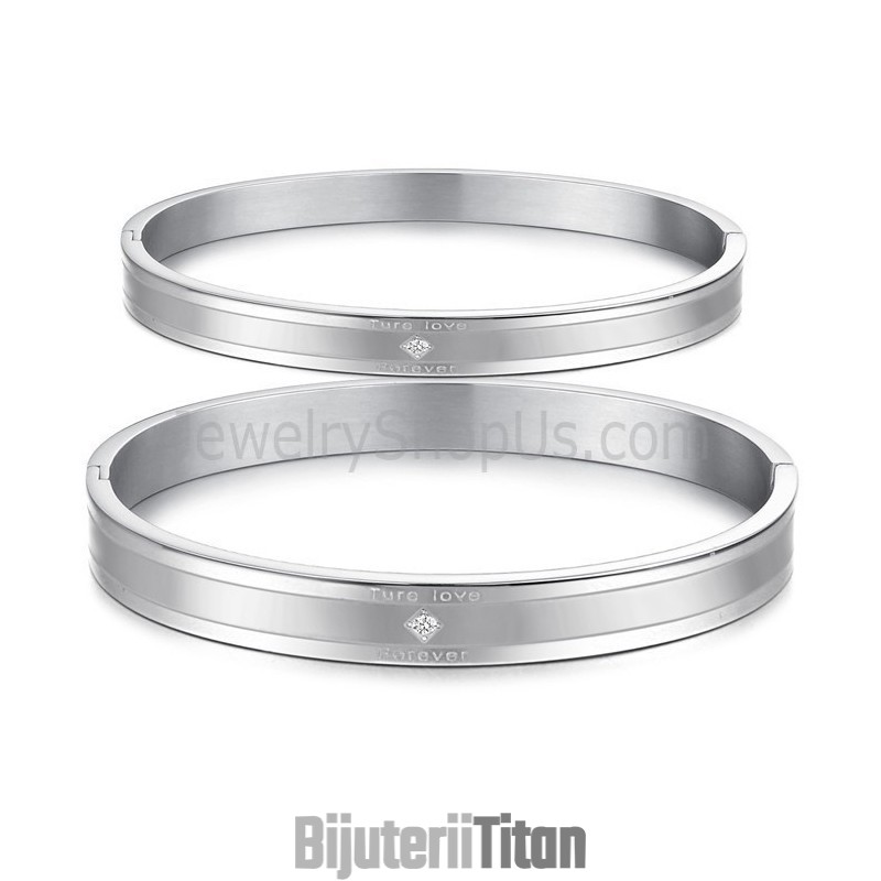 Brățară Tatanium „Ture Love Forever” Pentru Cupluri Cu Pietre C861