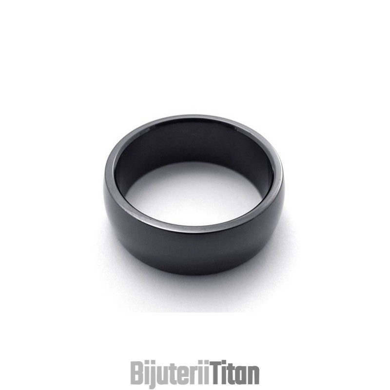 Inel Din Titan Negru Lustruit