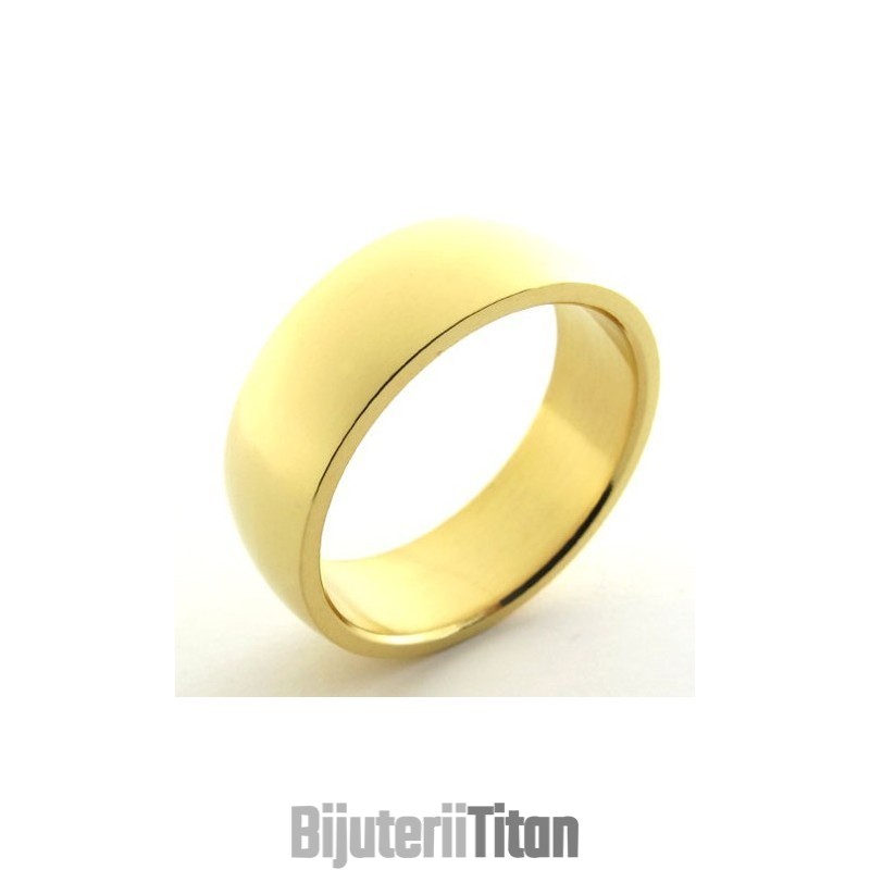 Inel Din Titan Lustruit Auriu