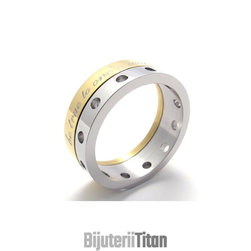 Inel De Titan Cu Jumătate De Aur