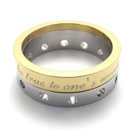 Inel De Titan Cu Jumătate De Aur