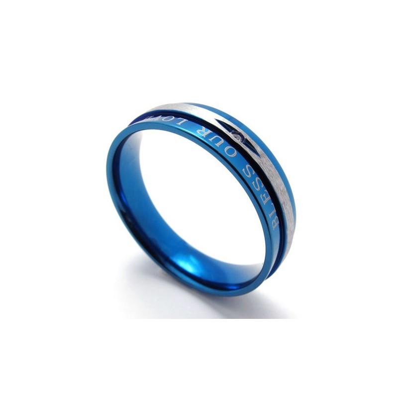 Inel Din Titan Albastru Cu Diamant Inel Din Titan Albastru Cu Diamant
