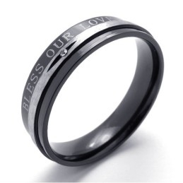Inel Din Titan Negru Cu Diamant