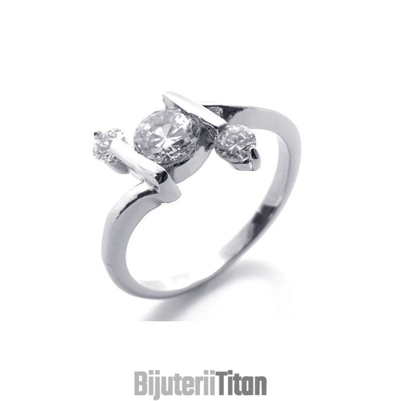 Inel De Titan Cu Diamant Pentru Femei