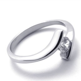 Inel De Titan Cu Diamant Pentru Femei