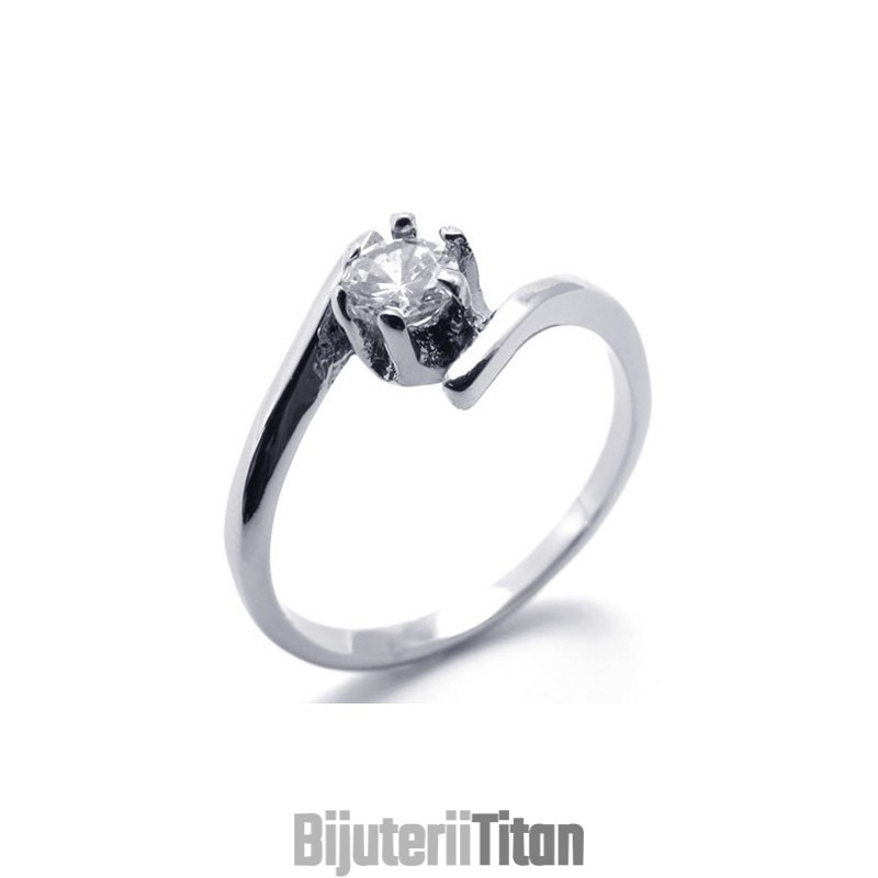 Inel De Titan Cu Diamant Pentru Femei