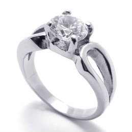 Inel De Titan Cu Diamant Pentru Femei
