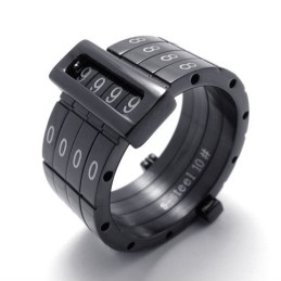 Inel Negru Din Titan Puzzle Code Lovers