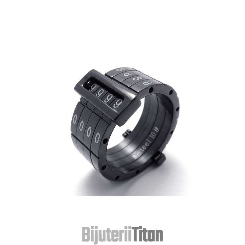 Inel Negru Din Titan Puzzle Code Lovers Inel Negru Din Titan Puzzle Code Lovers