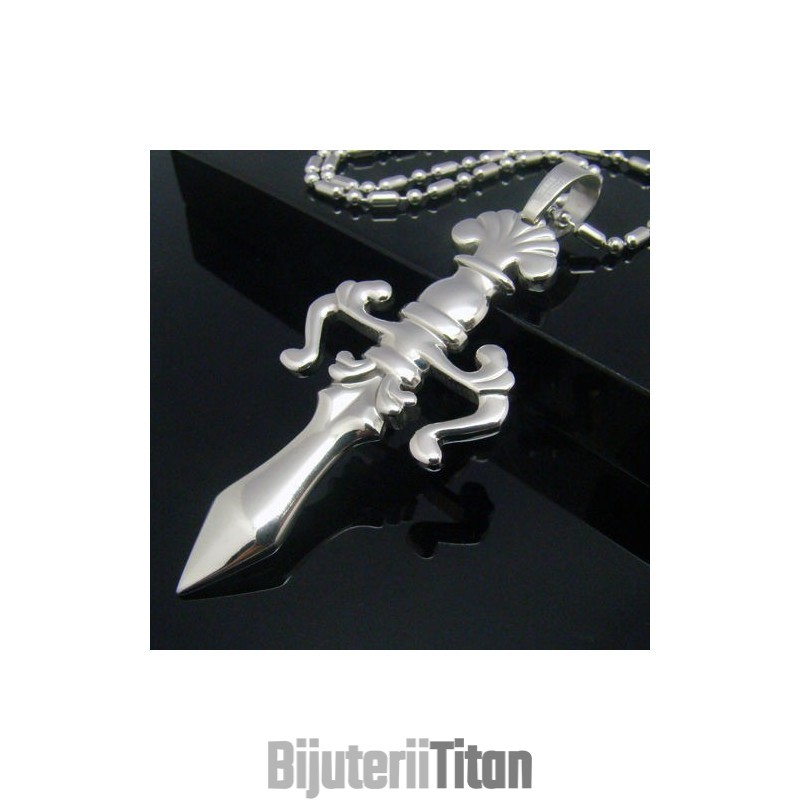 Cool Man Shining Sword Cross Pur Titanium Necklace Pendant Cool Man Shining Sword Cross Pur Titanium Necklace Pendant