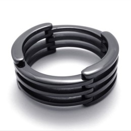 Inel Negru Din Titan Puzzle