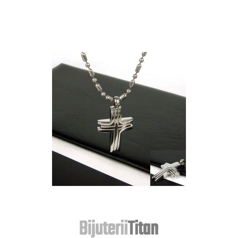 Pandantiv Exclusiv Pentru Bărbați Cu Cruce Din Titan Pur, Cadou Pandantiv Exclusiv Pentru Bărbați Cu Cruce Din Titan Pur, Cadou