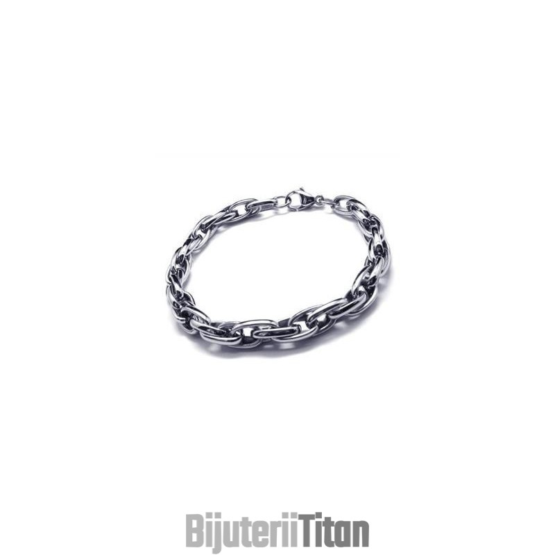Brățară Bărbătească Cu Lanț Din Titan Pur Și Charm Din Argint Pentru Băieți