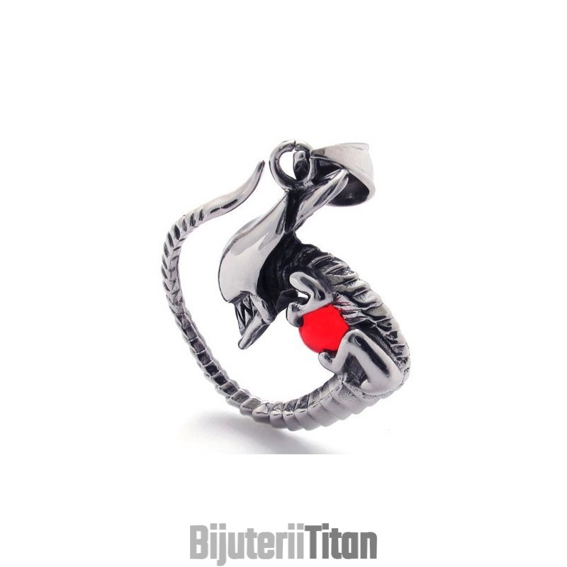 Pandantiv Din Titan Cu Diamant Roșu Pandantiv Din Titan Cu Diamant Roșu