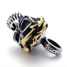 Pandantiv Din Titan Cu Craniu Și Accent Auriu