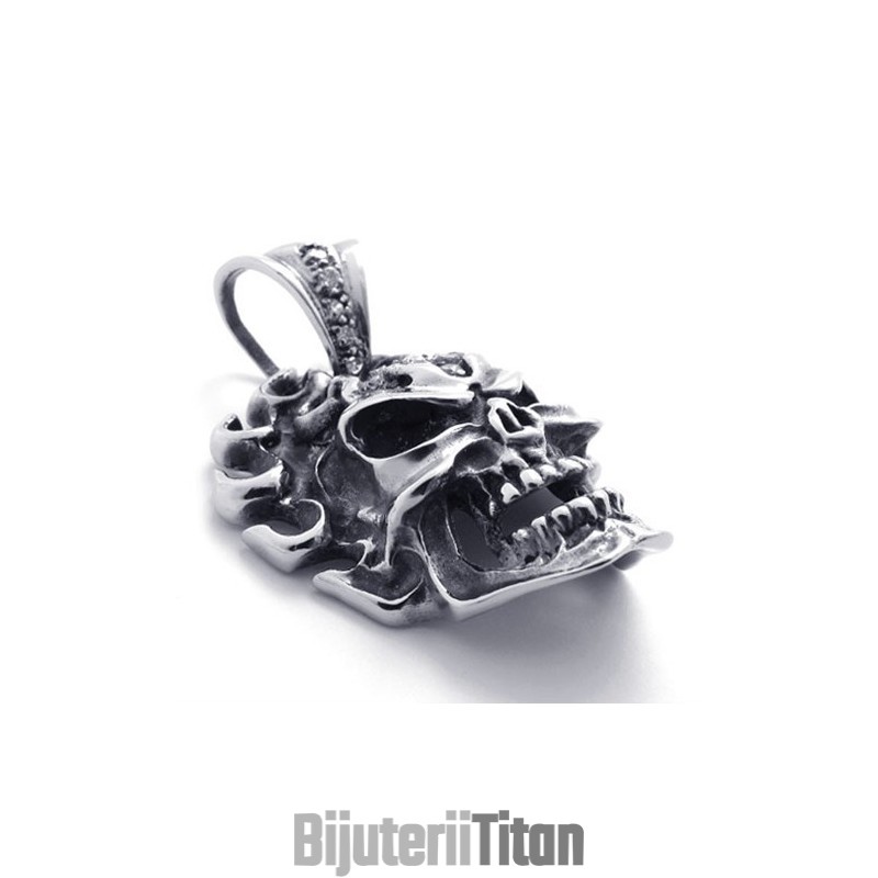 Pandantiv Din Titan Cu Diamant Și Craniu Pandantiv Din Titan Cu Diamant Și Craniu